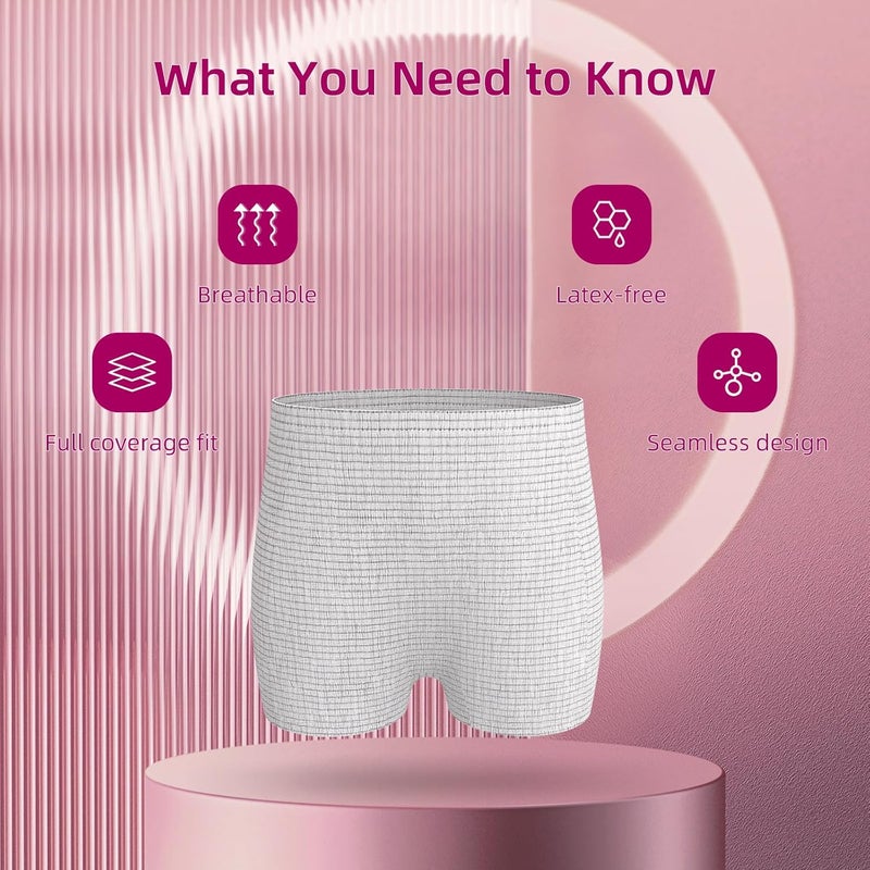 HeTaiDa Postpartum Disposable Underwear, C-Section Underwear for Women, High Waist Maternity Panties, Latex-Free, Super Breathable & Soft, High Stretchable, 8 Count Grey - Image 3